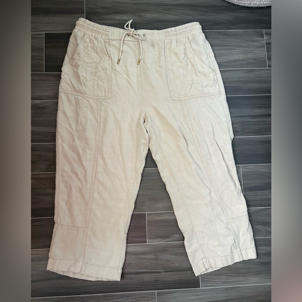 Rickis Linen Blend Crop Pants